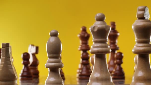 Strategi Begreppet Schackbräde Spel — Stockvideo