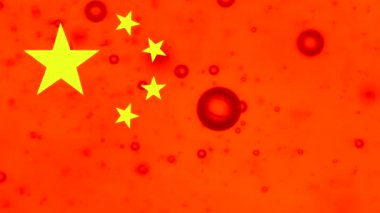 oronavirüs uyarı arkaplan animasyonu Çin bayrağının renkleriyle 
