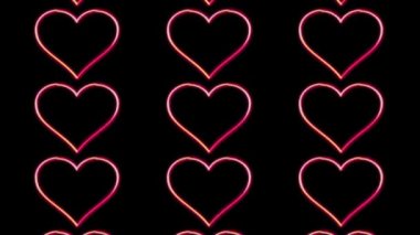 3D parıldayan pek çok kalp. 