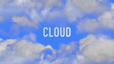 Mavi gökyüzünde beyaz bulutlu görüntüler ve bulut yazıtları