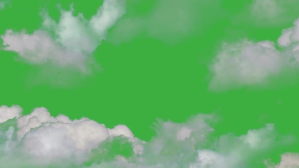 Beeldmateriaal Met Witte Wolken Groene Lucht Achtergrond — Stockvideo