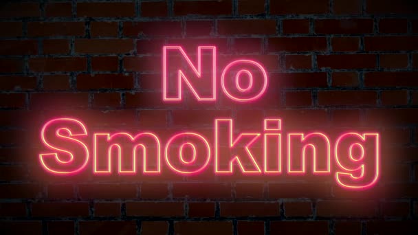 砖墙背景图上不准吸烟 — 图库视频影像