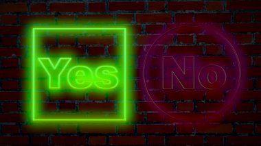 Evet ya da hayır. Duvarda ışıklı neon tabelalar var.