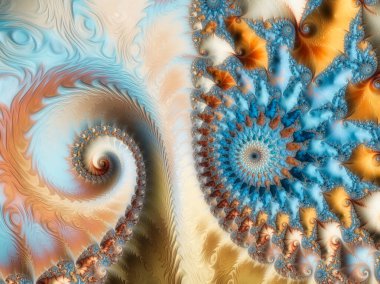 Mükemmel şekil ve renklere sahip fraktal oluşturulmuş görüntü