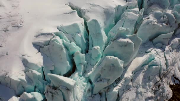 Vanuit Lucht Uitzicht Het Prachtige Berglandschap Bij Trift Gletscher Zwitserland — Stockvideo