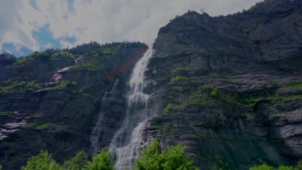 Majestätische Landschaft Lauterbrunnental Schweiz — Stockvideo