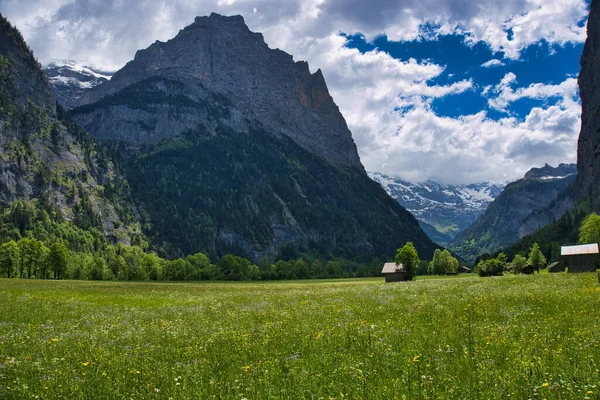 Majestosa Paisagem Vale Lauterbrunnen Suíça — Fotografia de Stock