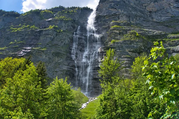 Majestätische Landschaft Lauterbrunnental Schweiz — Stockfoto