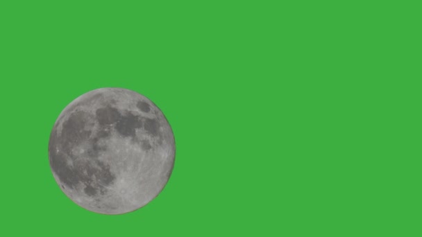 Imágenes Luna Llena Saliendo Sobre Fondo Verde — Vídeo de stock