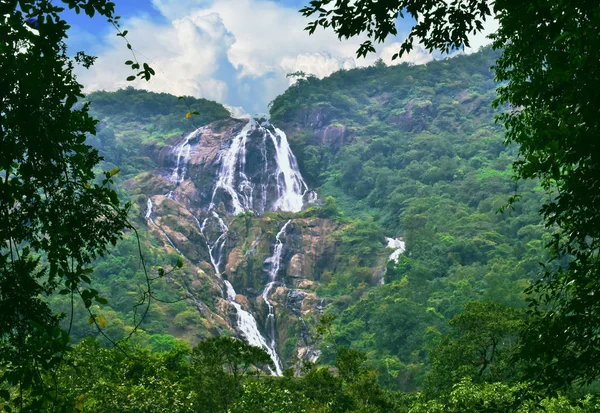 Pohled Dudhsagar Vodopád Goa Indii — Stock fotografie