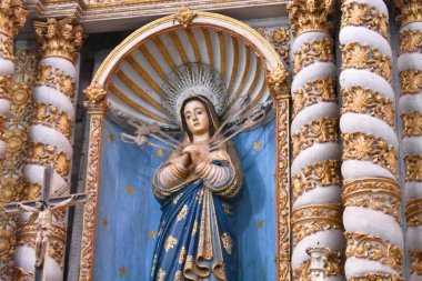 Hindistan 'daki kilisenin içindeki idol.