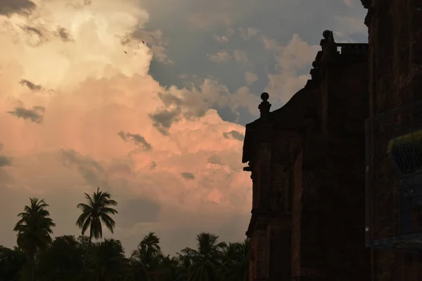 Silhouette image of Church of a church in Goa — Stock Photo, Image