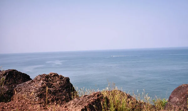 Vue Sur Océan Bleu Depuis Sommet Colline Goa — Photo