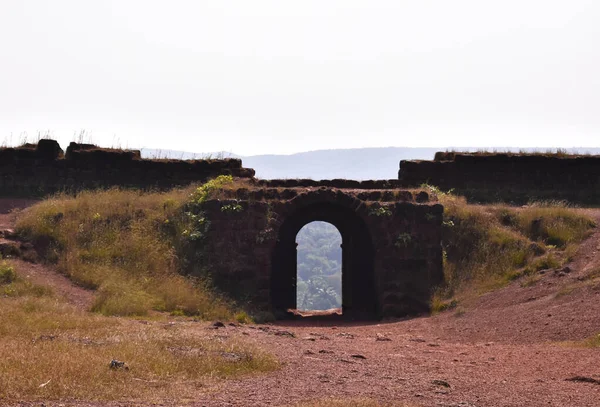 Puerta Entrada Fuerte Chapora Antiguo Fuerte Goa — Foto de Stock