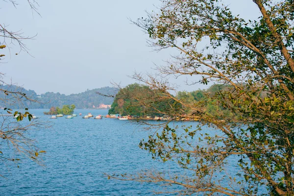 Imagem Barragem Maithon Com Sua Água Azul Fluindo — Fotografia de Stock