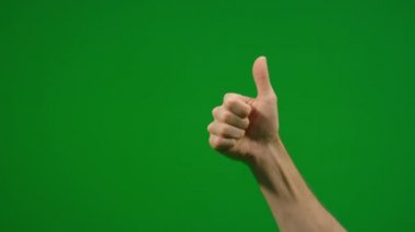 Yeşil ekranda 7 farklı baş parmak hareketi hızlı ve yavaş