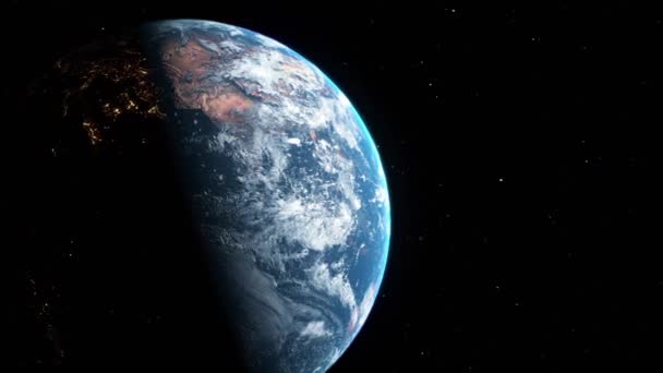 Realistic Animated Rotating Earth Space Visible Lights 비디오 클립
