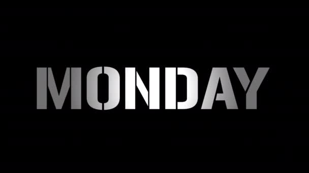 Cyber Monday Sale巨大な割引テキストアニメーションプロモーションビデオグリッチ効果アニメーション間の黒い切断フレーム4K — ストック動画