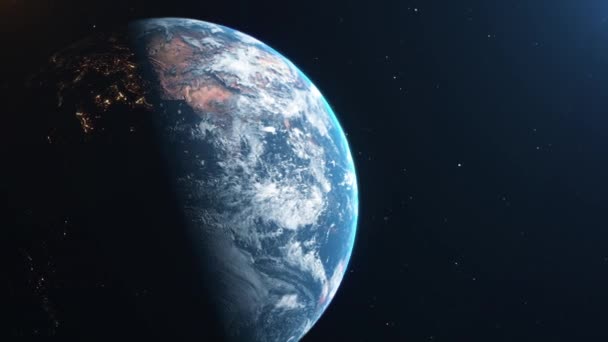 带有可见光的现实3D动感自转地球 — 图库视频影像