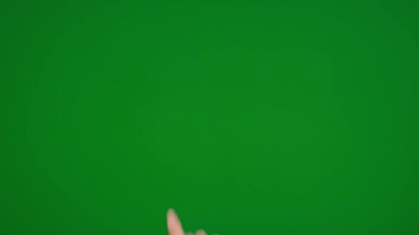 Set Different One Finger Swipe Gestures Fast Slow Green Screen — Stock Video