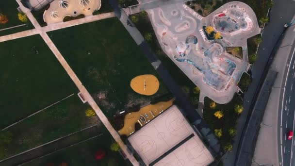 Frankfurt Ecb Osthafenpark Dan Hava Çekimi — Stok video