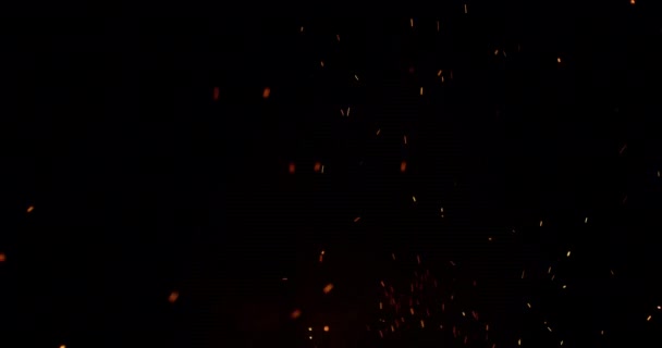 Le feu de camp qui brûle la nuit étincelle au ralenti 