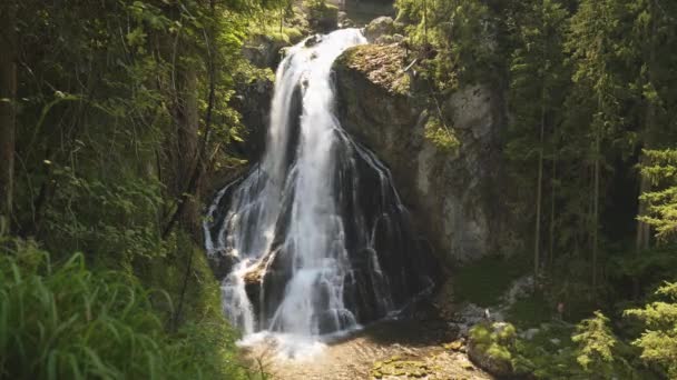 Salzburgerland Avusturya Şelale Uçurumdan Akıyor — Stok video