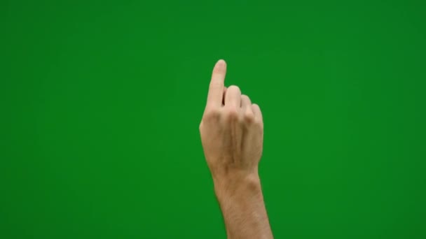 Farklı Parmak Işaretli Soru Işaretli Ünlem Işareti Yeşil Ekranda Hızlı — Stok video