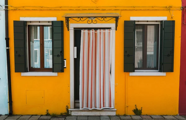 Burano Maisons Colorées Lumineuses Venise Italie Destination Été Europe Ville — Photo