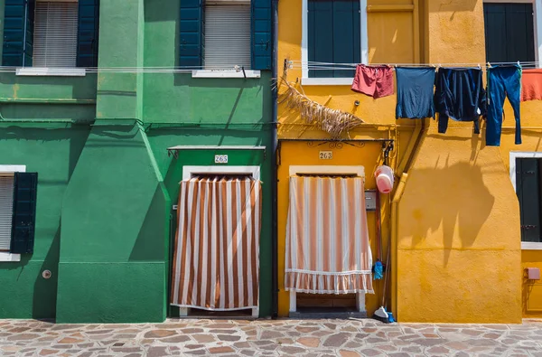 Burano Maisons Colorées Lumineuses Venise Italie Destination Été Europe Ville — Photo