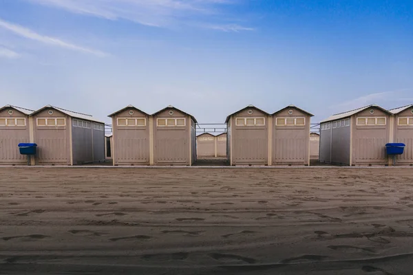 Maisons Bois Vestiaires Sur Plage — Photo