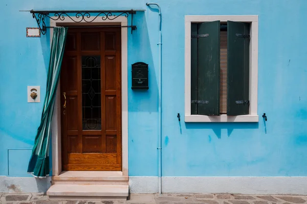 Maisons Italiennes Colorées Dans Île Burano Close — Photo