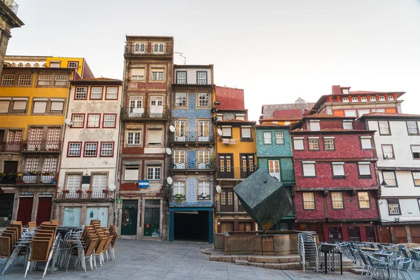 Gekleurde Huizen Porto Stad Zonsopgang Portugal — Stockfoto