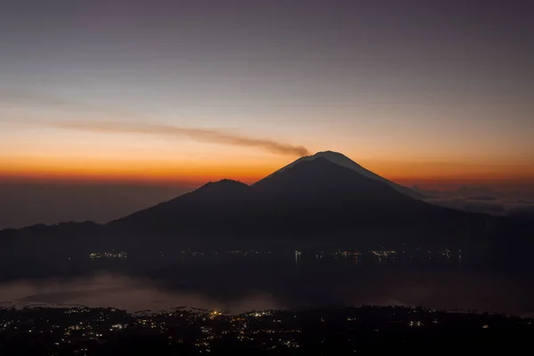 Ein Morgenblick Bei Sonnenaufgang Der Batur Caldera Batur Caldera Auf — Stockfoto