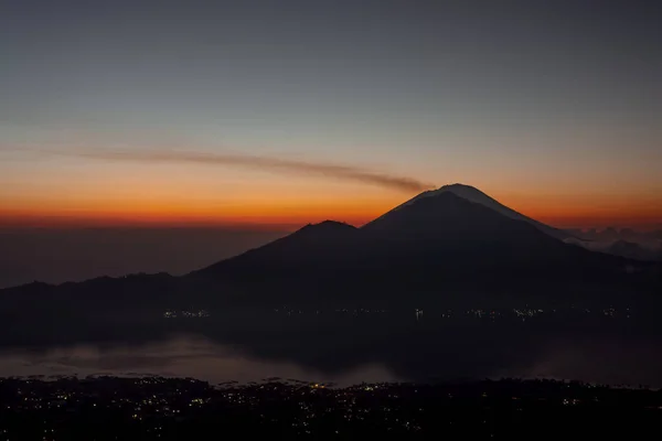 Una Vista Mañana Durante Amanecer Batur Caldera Batur Caldera Situada —  Fotos de Stock