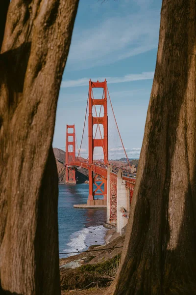 Gün Batımında San Francisco Muhteşem Bir Milli Anıtın Tarihi Golden — Stok fotoğraf