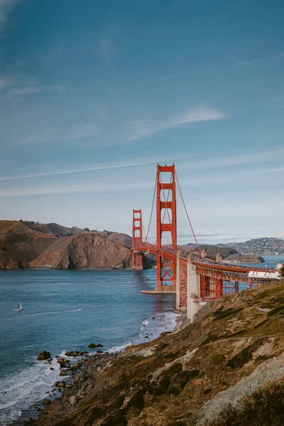 Gün Batımında San Francisco Muhteşem Bir Milli Anıtın Tarihi Golden — Stok fotoğraf