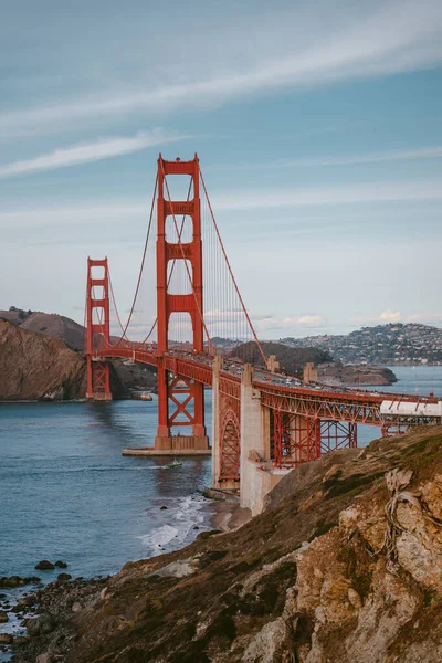 Gün Batımında San Francisco Muhteşem Bir Milli Anıtın Tarihi Golden — Stok fotoğraf