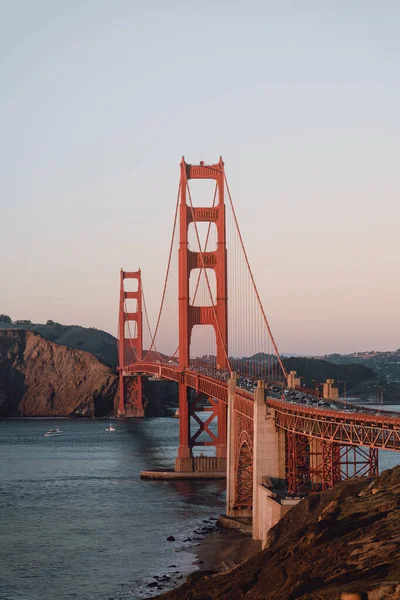 Günbatımında San Francisco Daki Muhteşem Bir Milli Anıtın Golden Gate — Stok fotoğraf