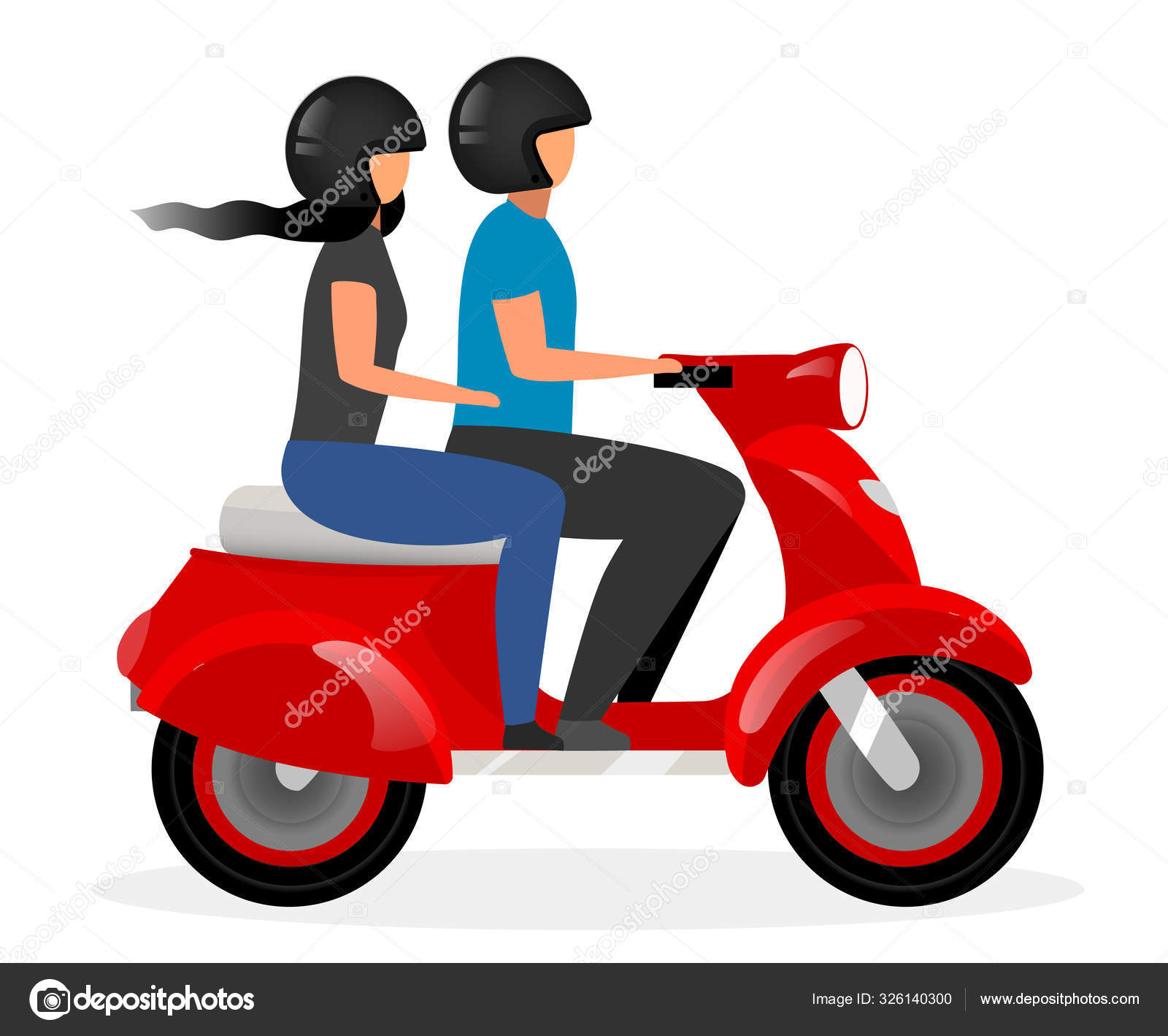 Desenhos Animados Jovem Menino Equitação Moto imagem vetorial de