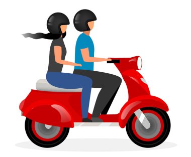 Scooter taksi düz vektör çizimi