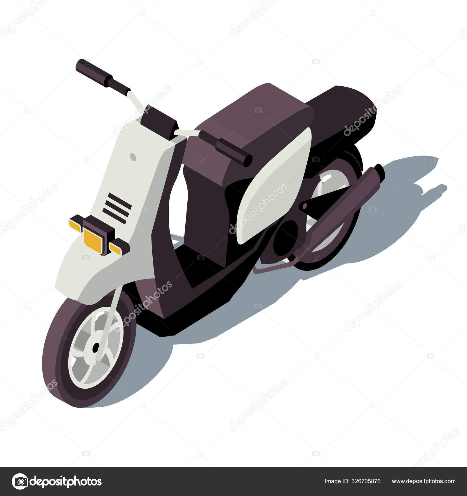 Ilustração Moderna Do Desenho Animado Da Scooter Da Motocicleta