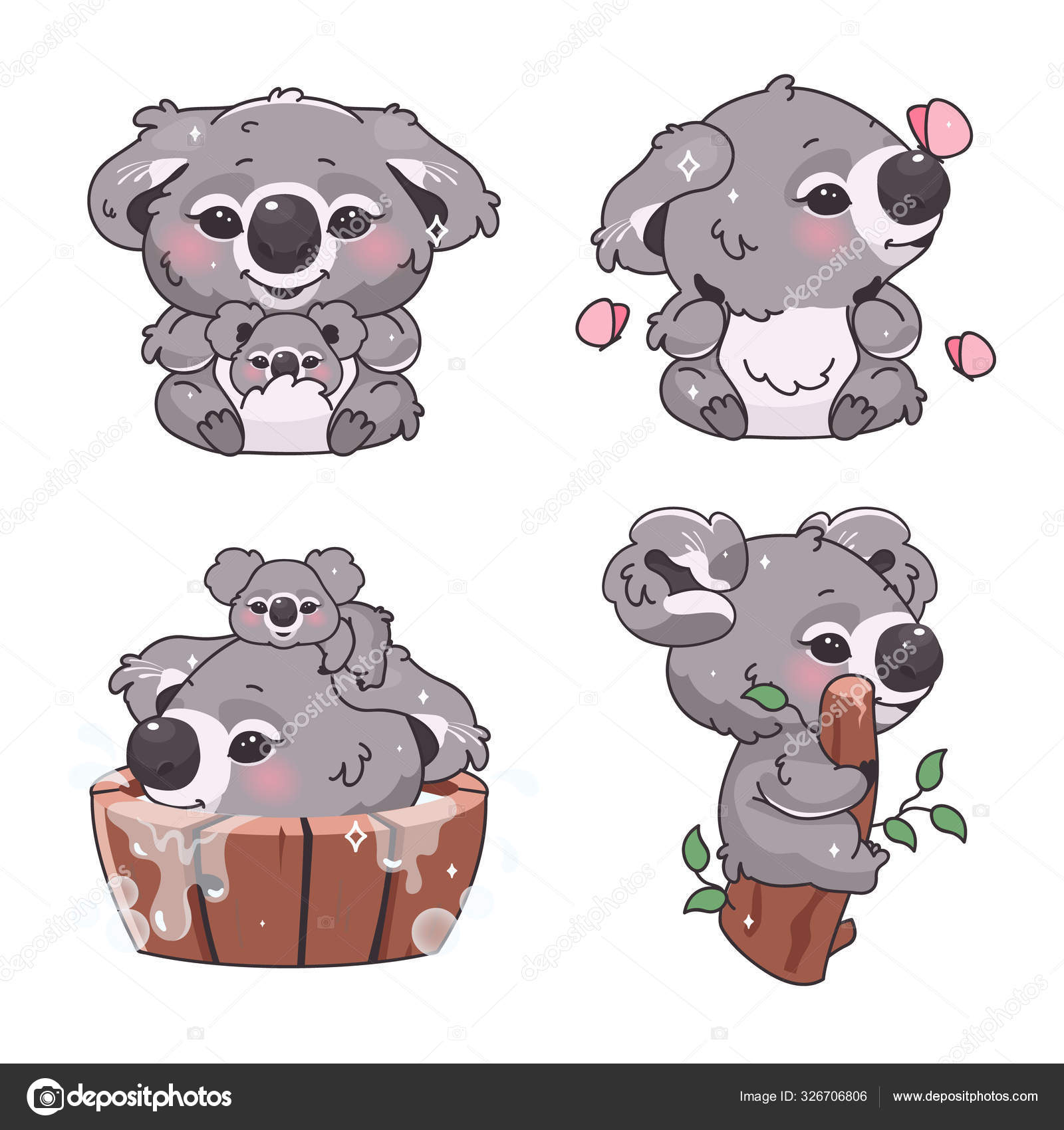Urso vector cartoon clipart anime fofo personagem ilustração