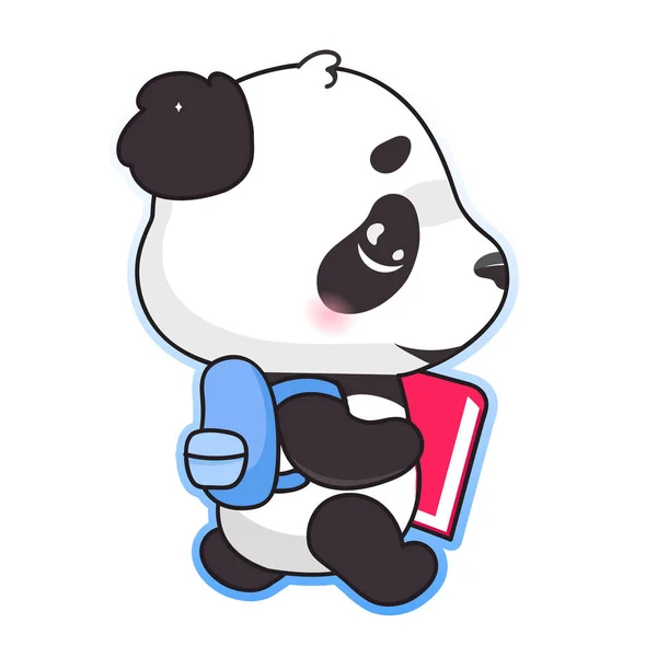 panda bonito comendo personagem de desenho animado de bambu kawaii. animal  adorável, feliz e engraçado desfrutar