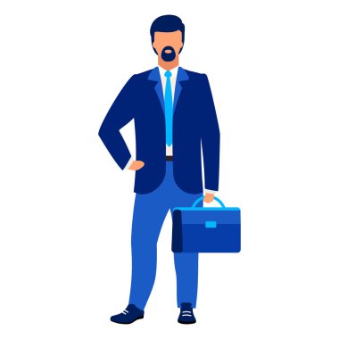 İşadamı, ofis çalışanı düz vektör çizimi. Şirket EMP