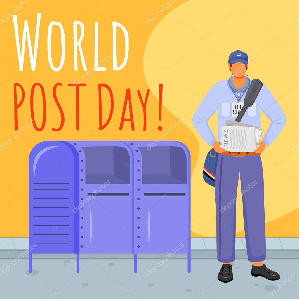 World Post Day Social Media Post Mockup Traditional Uniform Of Usa Advertising Web Banner Design Template Social Media Booster Content Layout Promotion Poster Print Ads With Flat Illustrations Premium Vector In