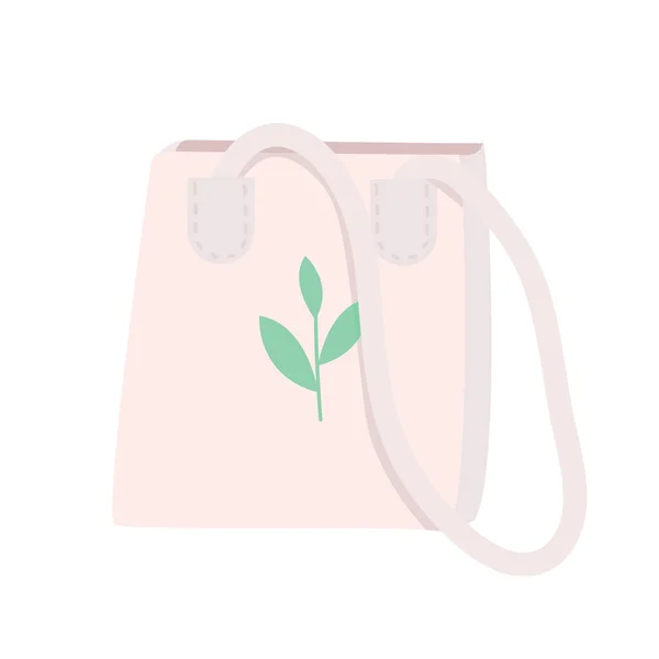 Εικονογράφηση φορέα Eco tote τσάντα κινουμένων σχεδίων. Επαναχρησιμοποιήσιμη πλαστική τσάντα χωρίς βαμβάκι για ψώνια επίπεδη χρώμα αντικείμενο. Οικολογικό αξεσουάρ. Αγορά μηδενική σακούλα απορριμμάτων με λαβές απομονώνονται σε λευκό φόντο — Διανυσματικό Αρχείο