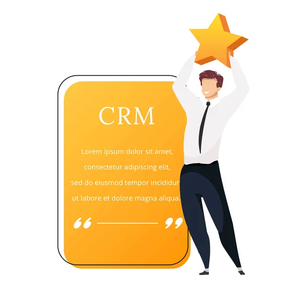 Crm 문자를 사업가 리뷰였어 서비스 프레임 템플릿을 합니다 역학빈 텍스트 — 스톡 벡터