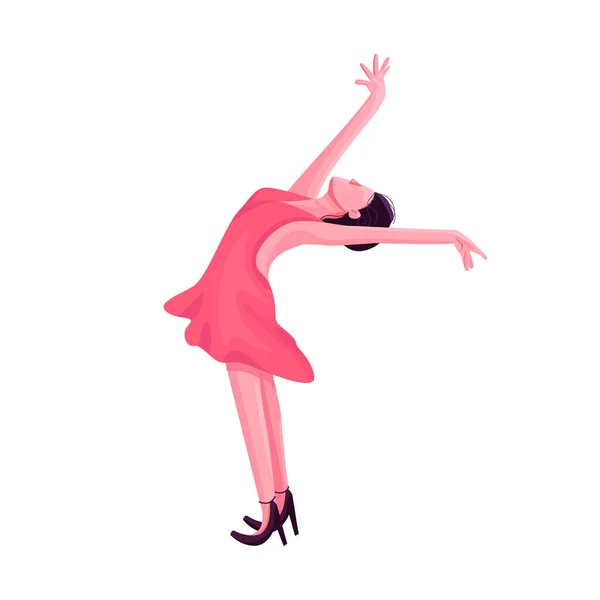 Bailarina Salón Baile Color Plano Vector Carácter Sin Rostro Bailarín — Archivo Imágenes Vectoriales