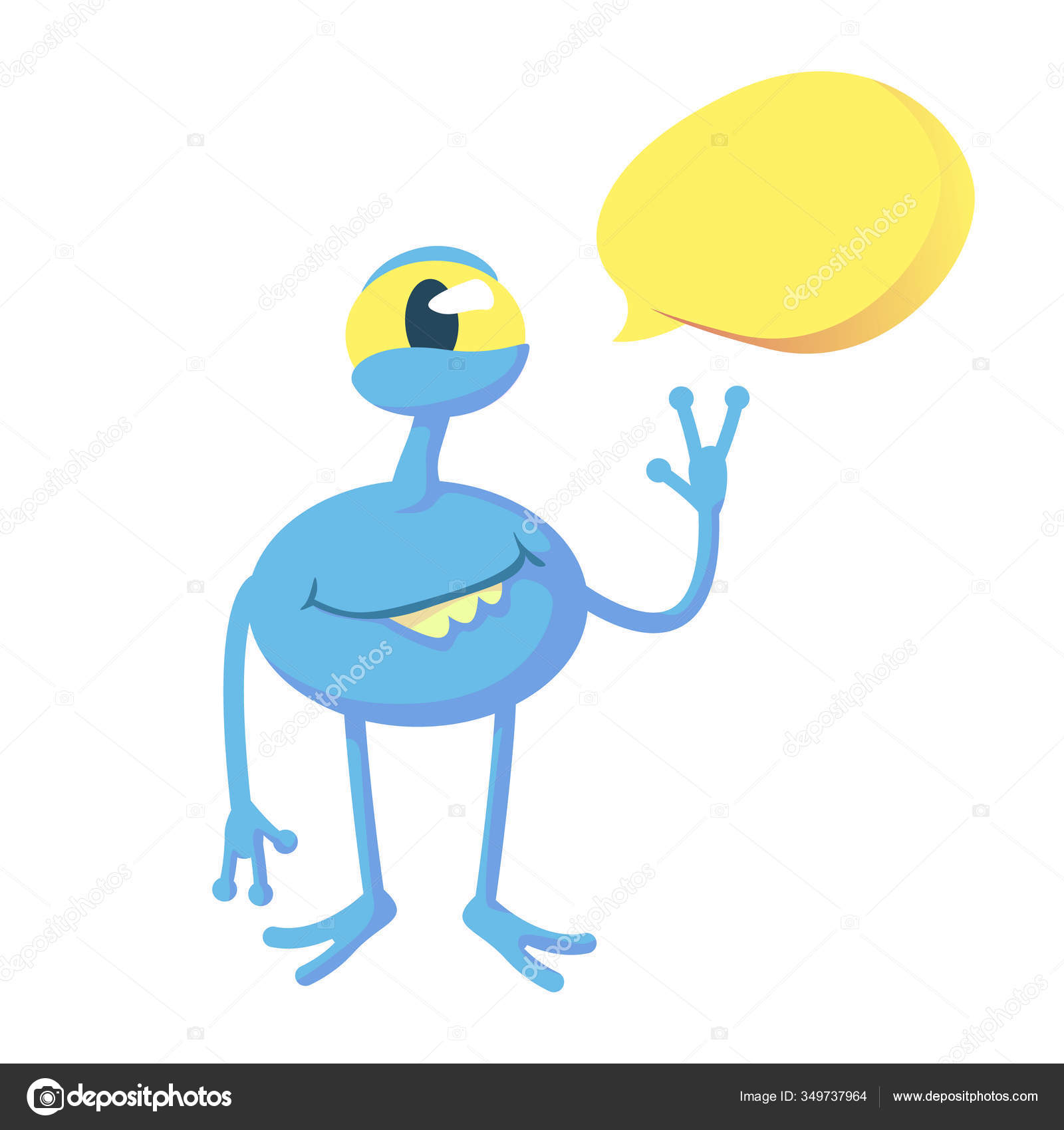 Sorrindo Azul Alienígena Plana Desenho Animado Ilustração Vetorial Criatura  Fantástica imagem vetorial de TheImg© 349737964